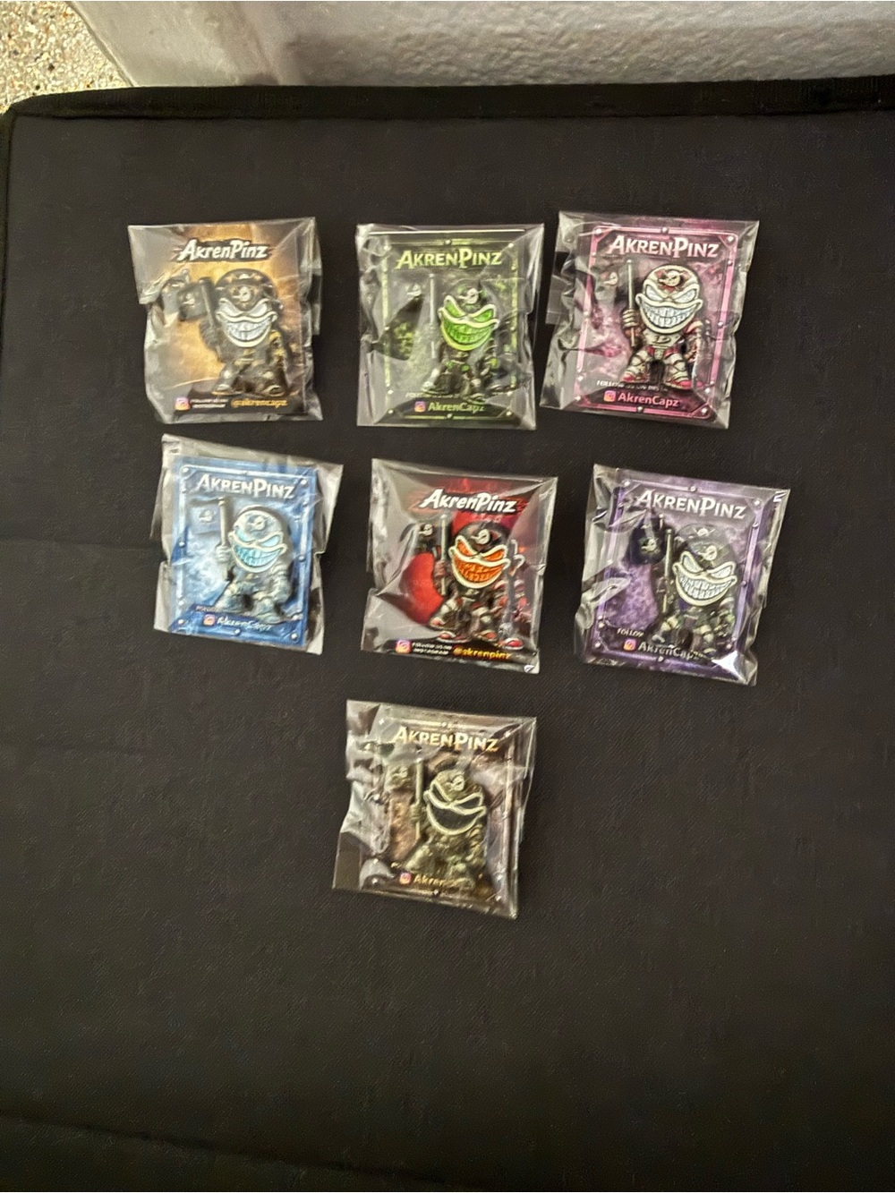 AkrenPinz Anaheim Ducks Inspired Glow In The Dark Pin Set 7pc LE
